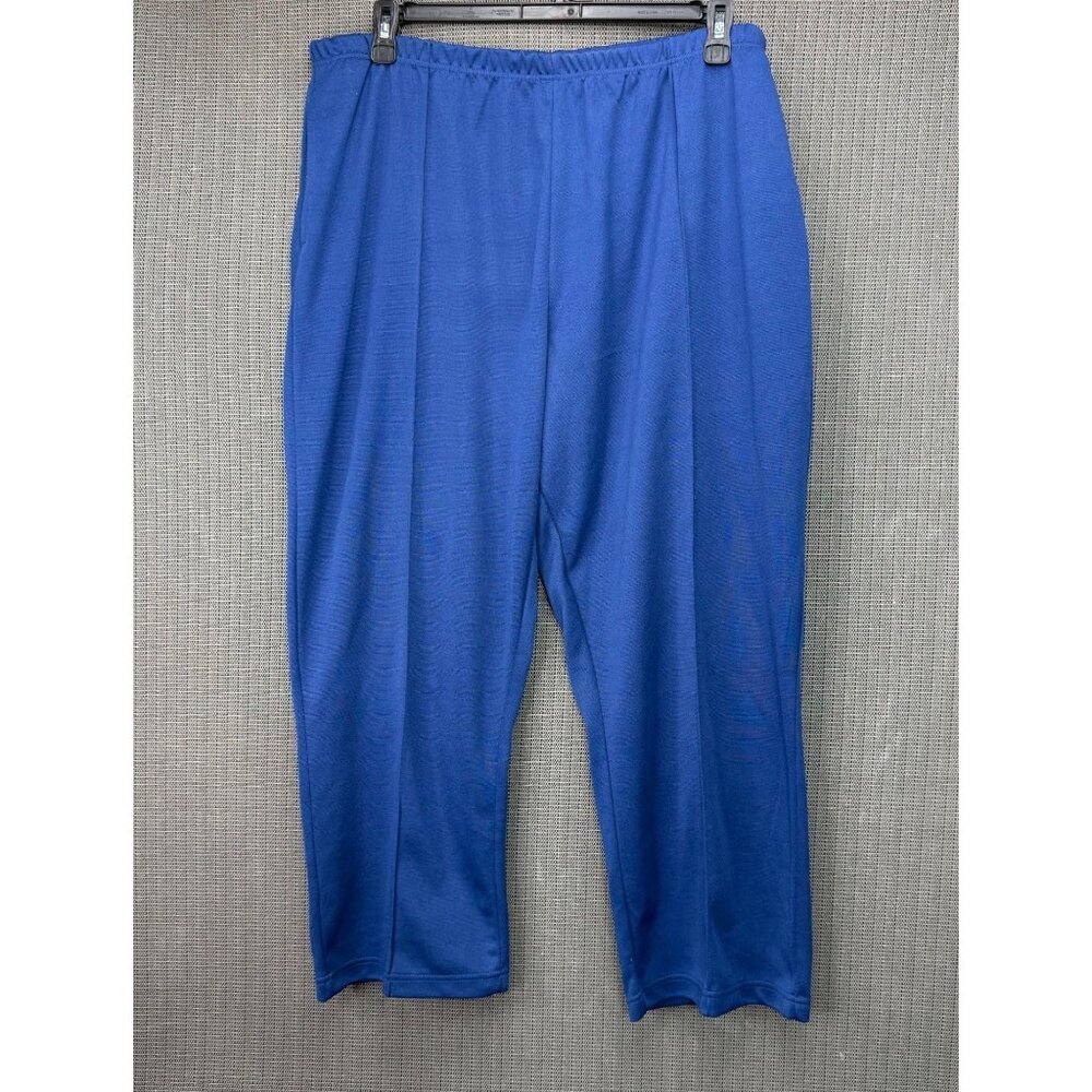 Sara Morgan Womens Plus Size 24WP Blue Polyester Elastic Waist Pants Wide Leg